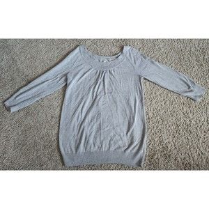 DUO MATERNITY Size Medium Gray Long Sleeve Sweater Tunic Rayon Cotton Knit Rib